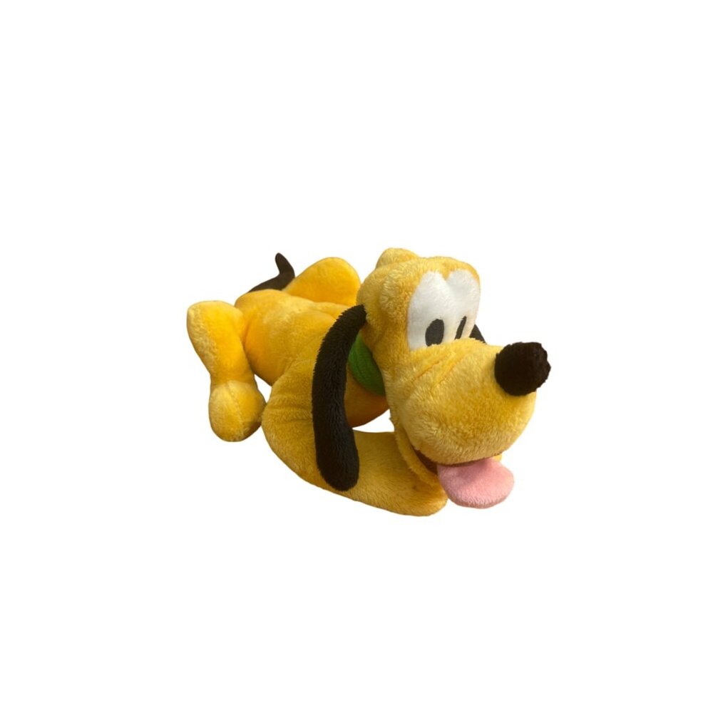 Disney Store Genuine Original Pluto Plush Stuffed Animal Toy Laying Down 8"